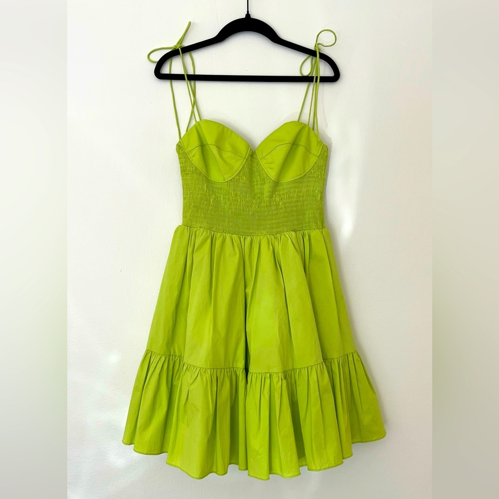 Staud Mini Landry Dress - Lime Green NWT
